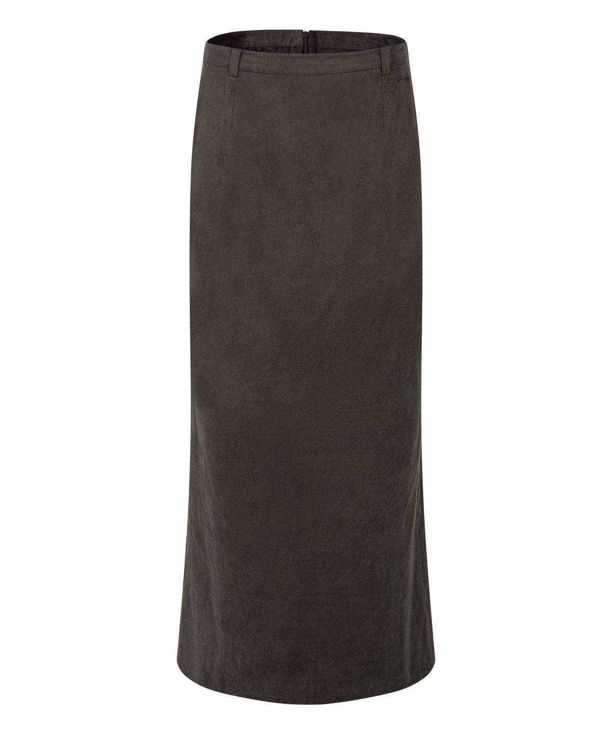 루시르주(LUCIR ZU) Low-Rise Suede Maxi Skirt (Dark Brown)