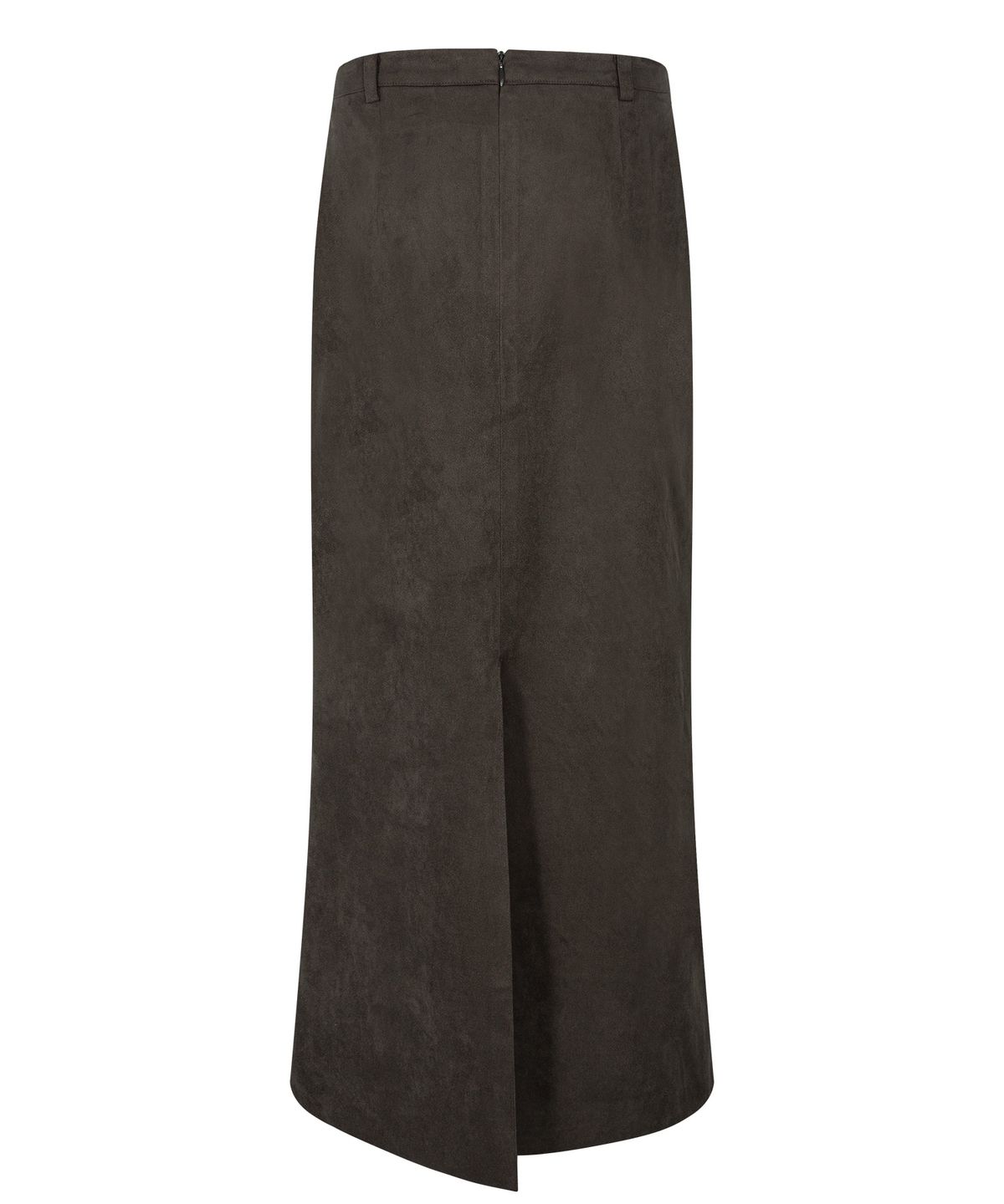 루시르주(LUCIR ZU) Low-Rise Suede Maxi Skirt (Dark Brown)