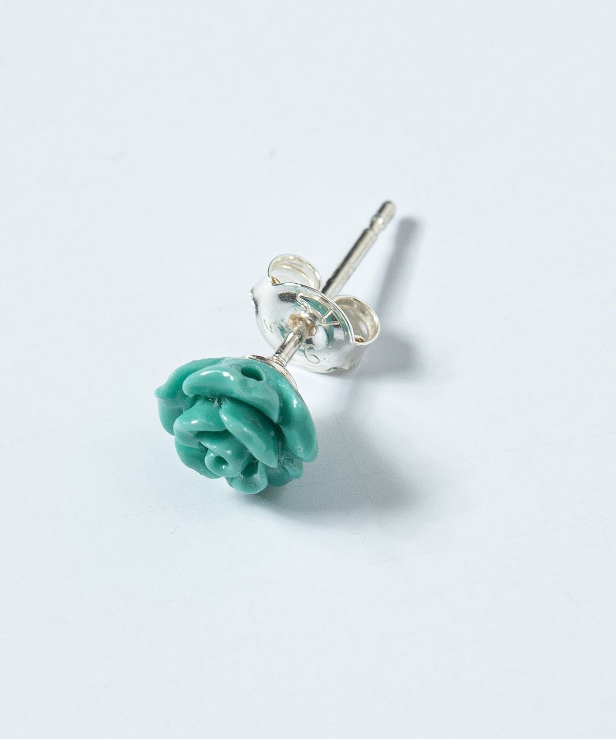 루시르주(LUCIR ZU) Rose Turquoise Silver Earrings 7mm (Mint)