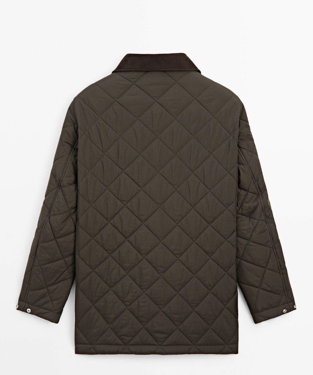 마시모두띠(MASSIMO DUTTI) 스웨이드 코듀로이 칼라 롱 패딩