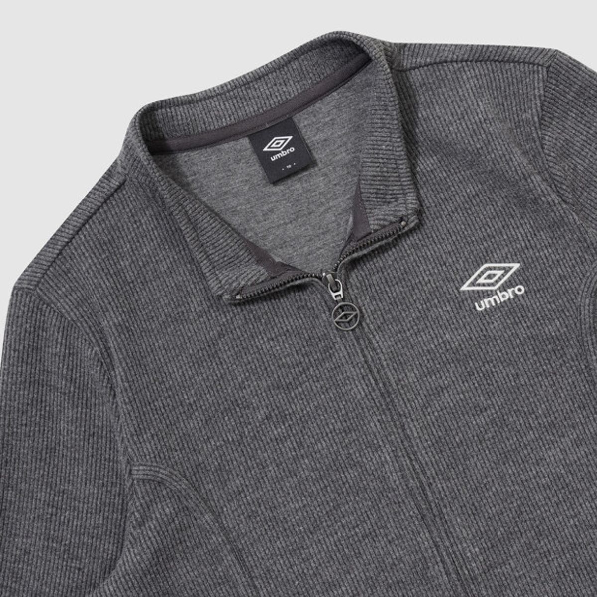 엄브로(UMBRO) 우먼스 골지 스탠넥 집업 자켓 그레이 UR322CFT99