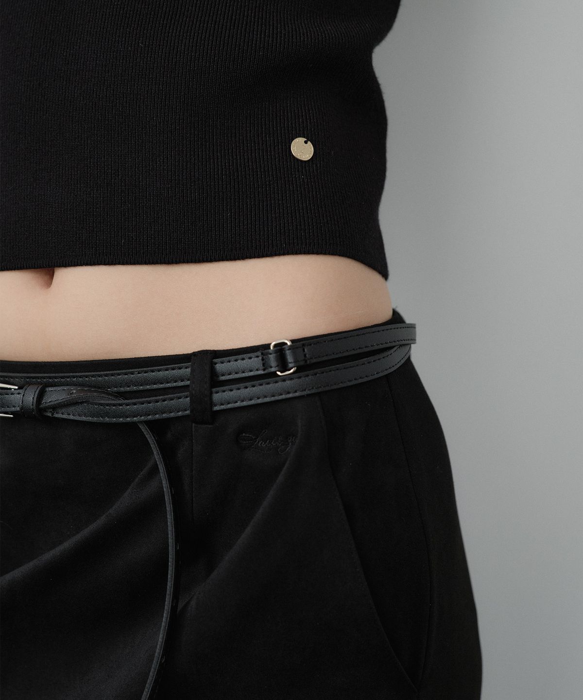 루시르주(LUCIR ZU) Double Wrap Long Belt (Black)