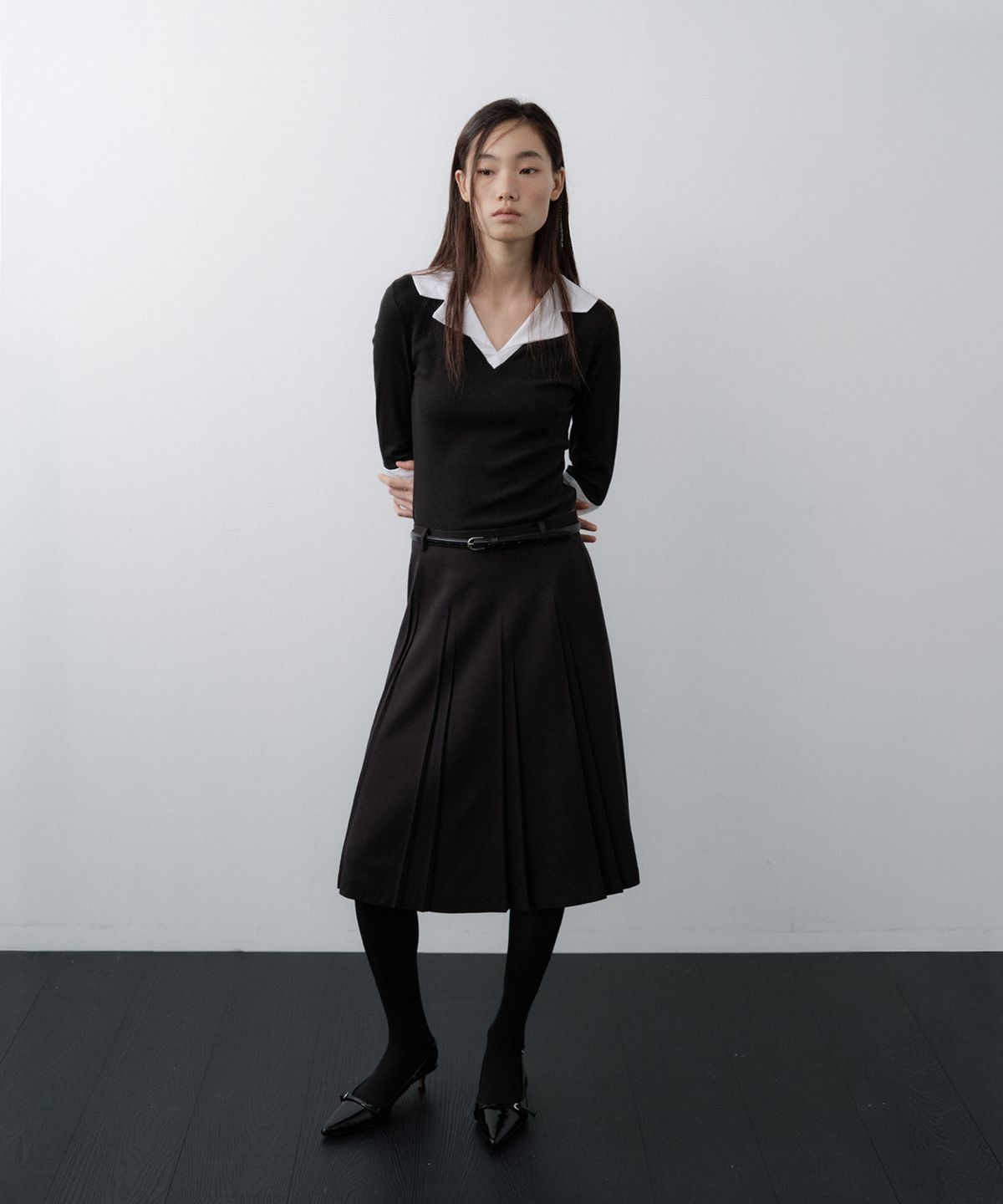 루시르주(LUCIR ZU) 15mm Cow Leather Belt (Black)