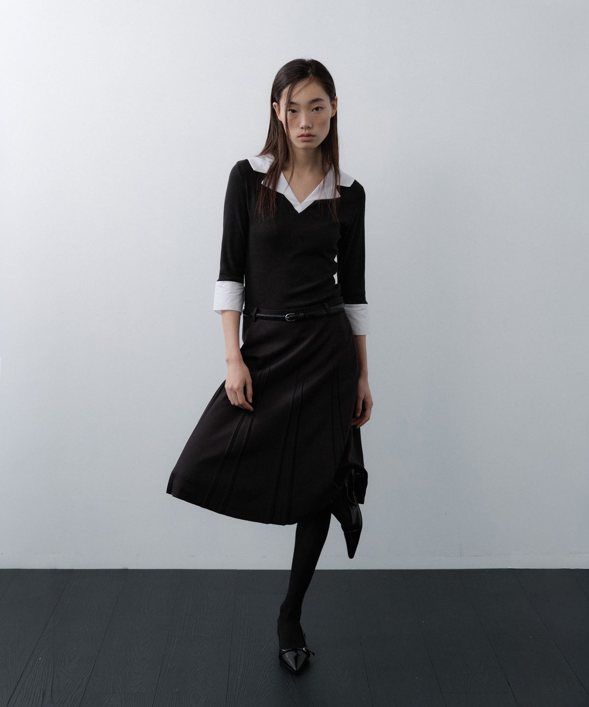 루시르주(LUCIR ZU) 15mm Cow Leather Belt (Black)