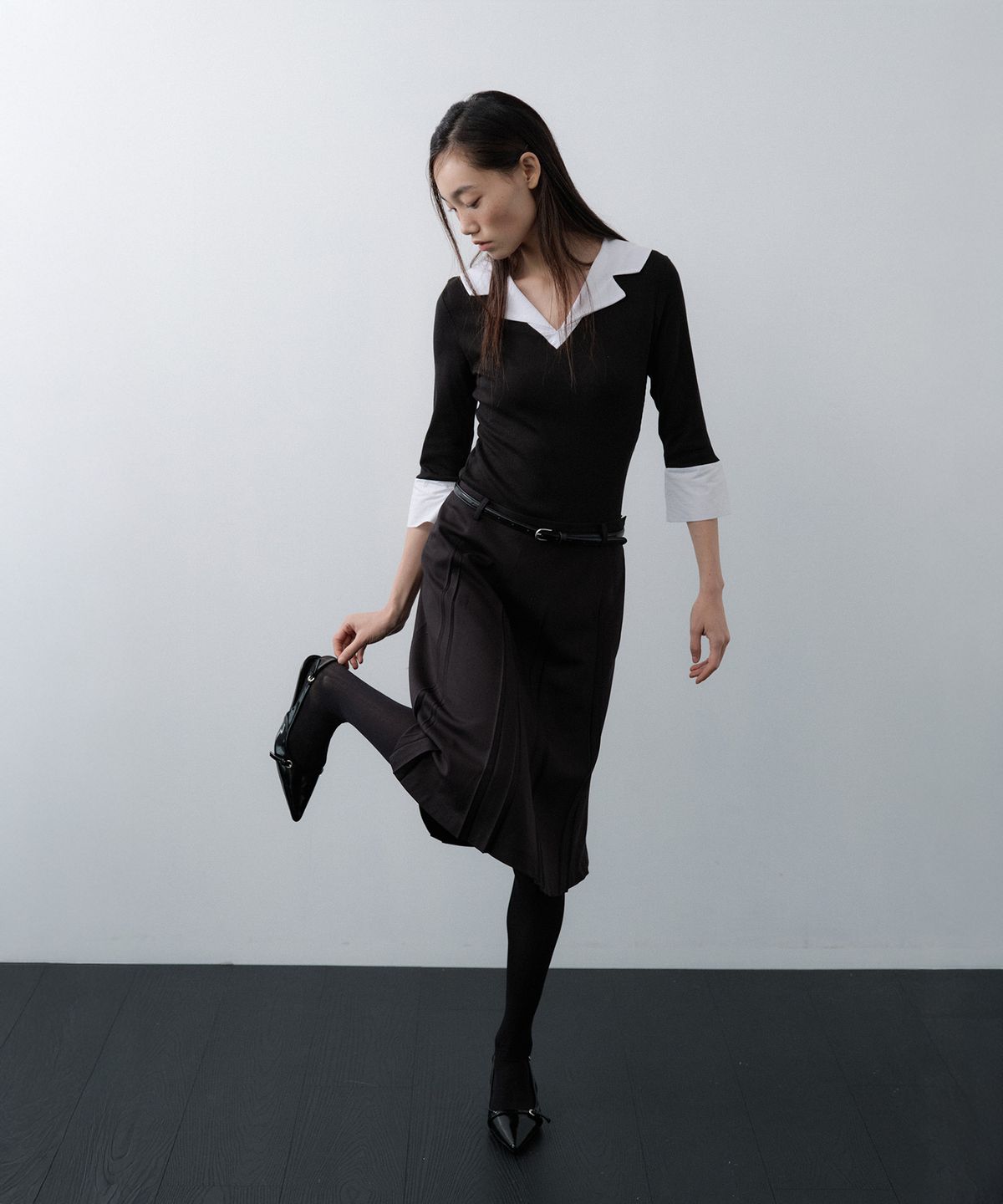 루시르주(LUCIR ZU) 15mm Cow Leather Belt (Black)