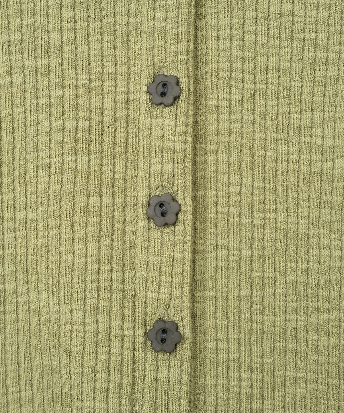 이요우아(IYOWUAH) Flower Button Cardigan, Olive