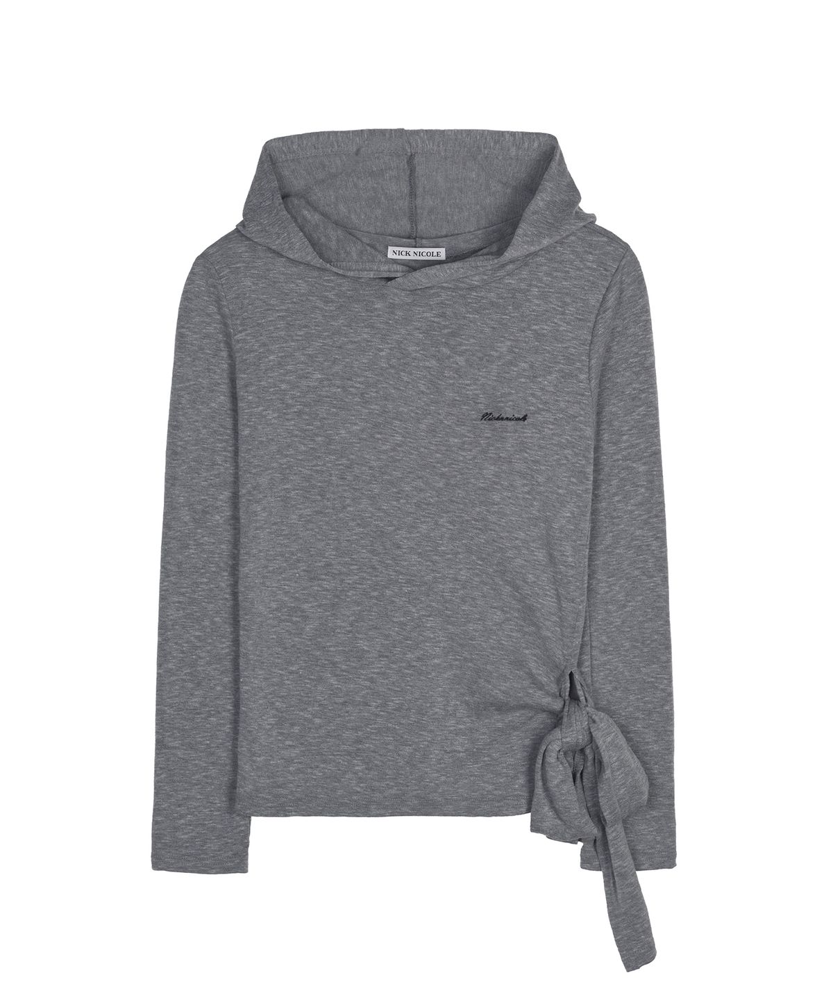 닉앤니콜(NICK&NICOLE) STRAP HOOD LONG SLEEVE TOP_CHARCOAL
