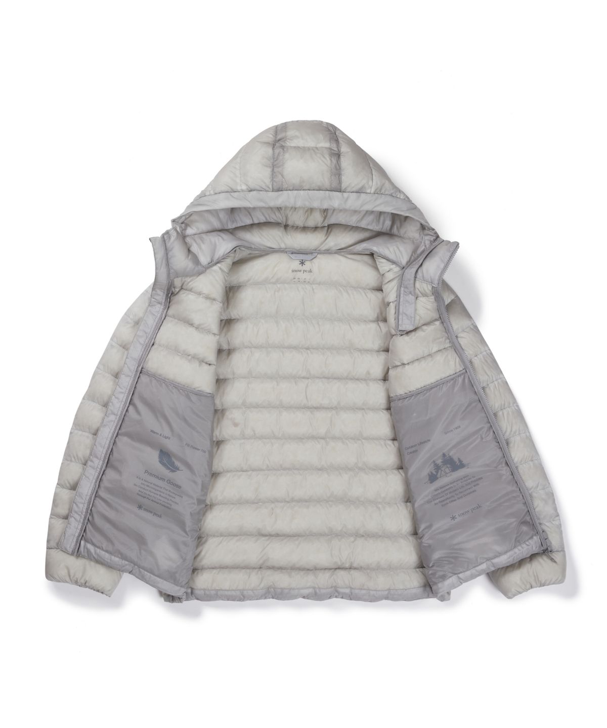스노우피크 어패럴(SNOWPEAK APPAREL) 에어클라우드 10D 경량 구스 다운 자켓 (S26WMTDJ70) Ice Gray