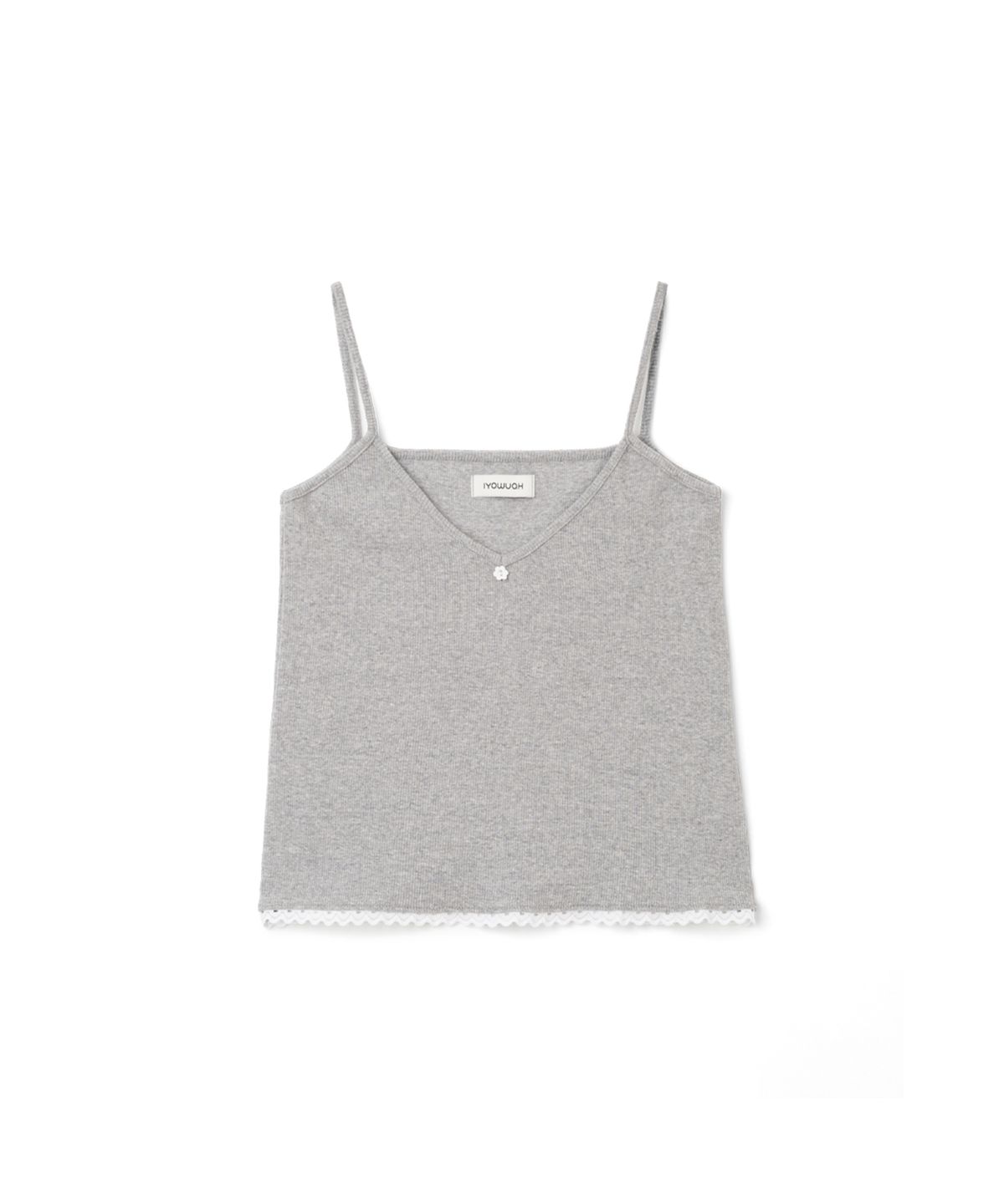 이요우아(IYOWUAH) Flower Point Sleeveless, Melange Grey