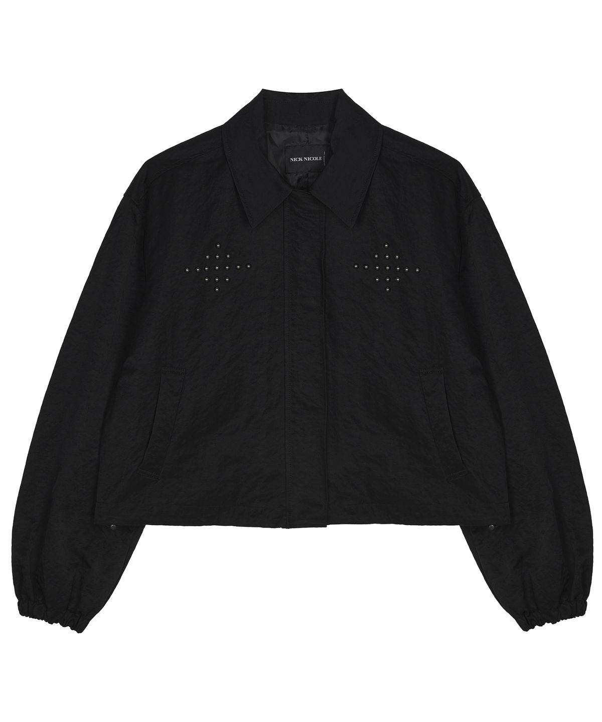 닉앤니콜(NICK&NICOLE) STUD WINDBREAKER JACKET_BLACK