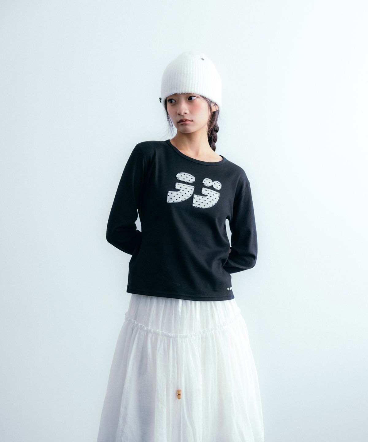 이요우아(IYOWUAH) Heart flower button beanie, White