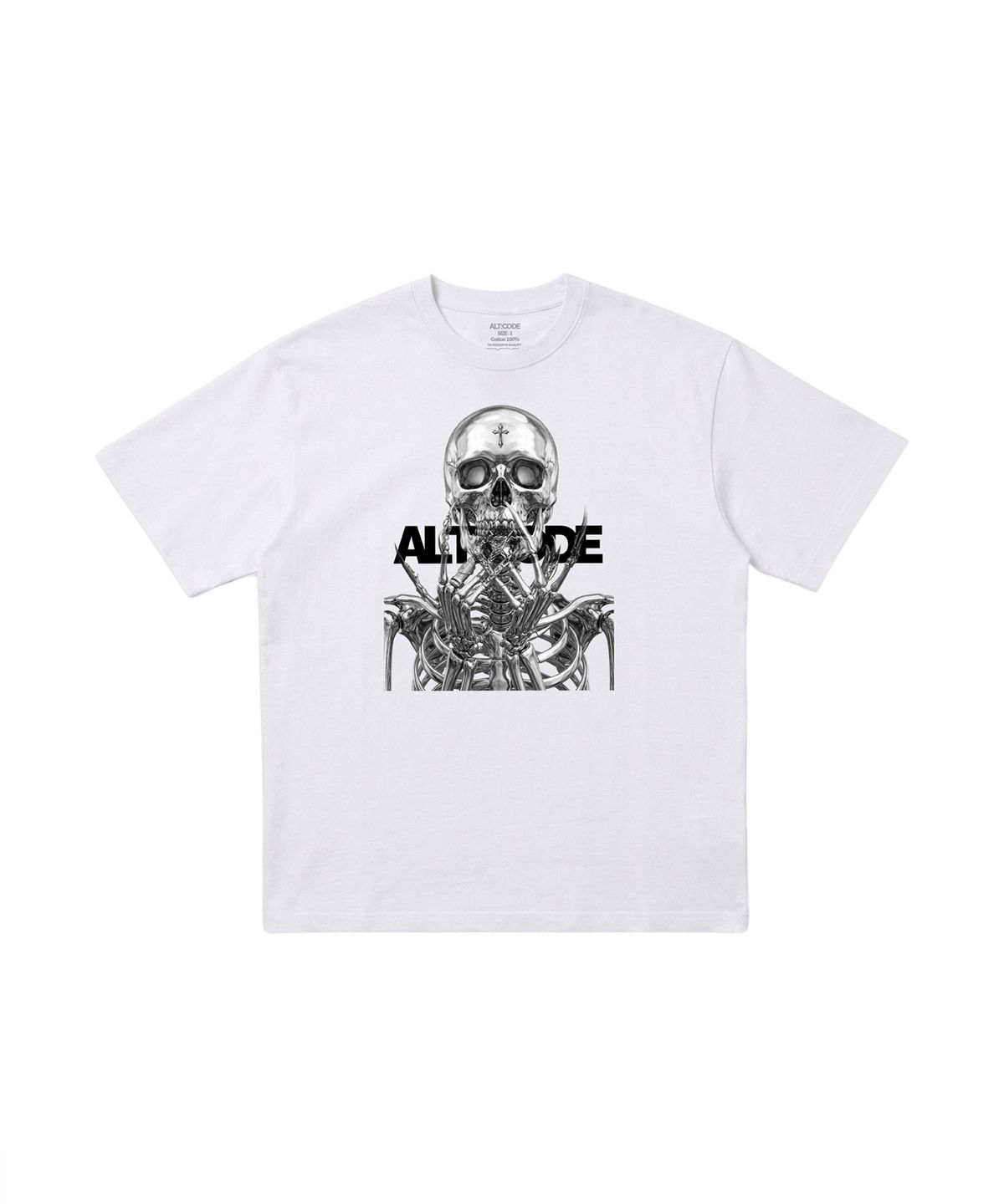 알트코드 아카이브(ALTCODE ARCHIVE) 알트 크롬 스켈레톤 티셔츠 화이트