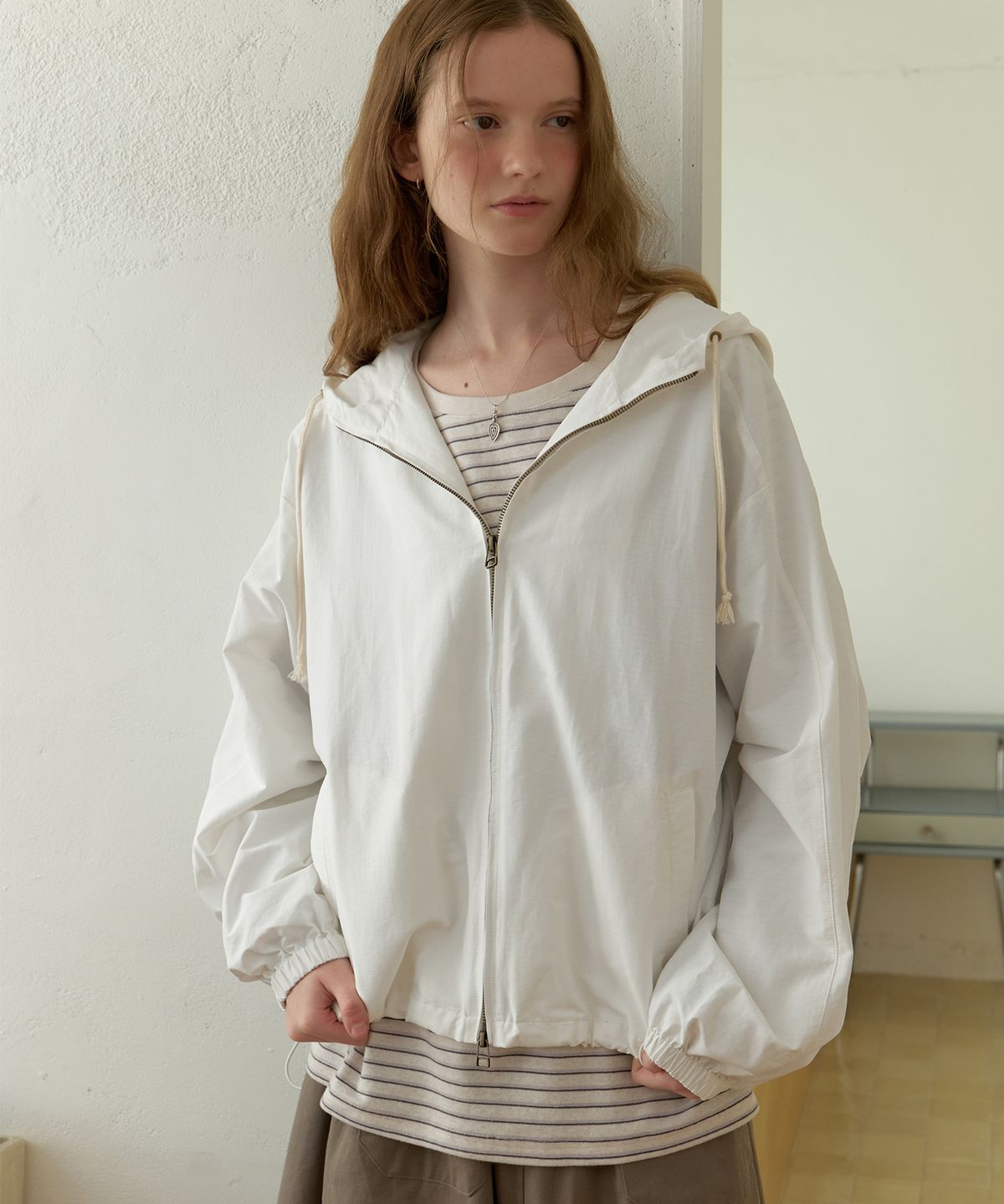 더미튼(THEMITTEN) Mull hoodie jacket (ripstop ivory)