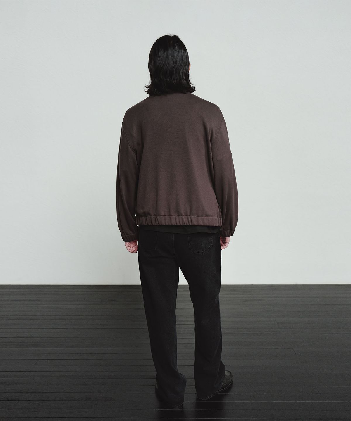 블랭크룸(BLANKROOM) 멜로즈 하이 넥 블루종_BROWN