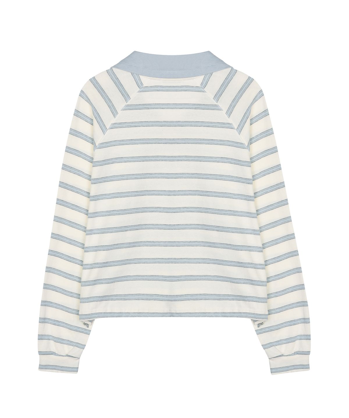 닉앤니콜(NICK&NICOLE) STRIPE HALF ZIP-UP SWEATSHIRT_IVORY