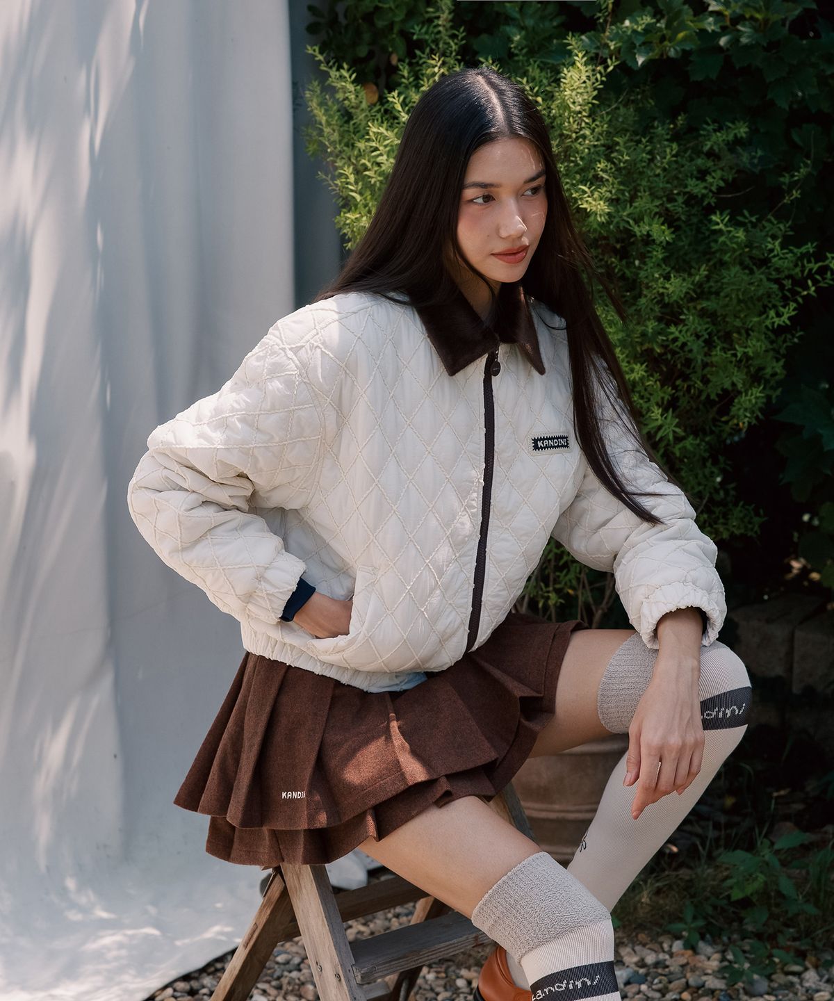 칸디니(KANDINI) 다이아 퀼팅 패딩 자켓