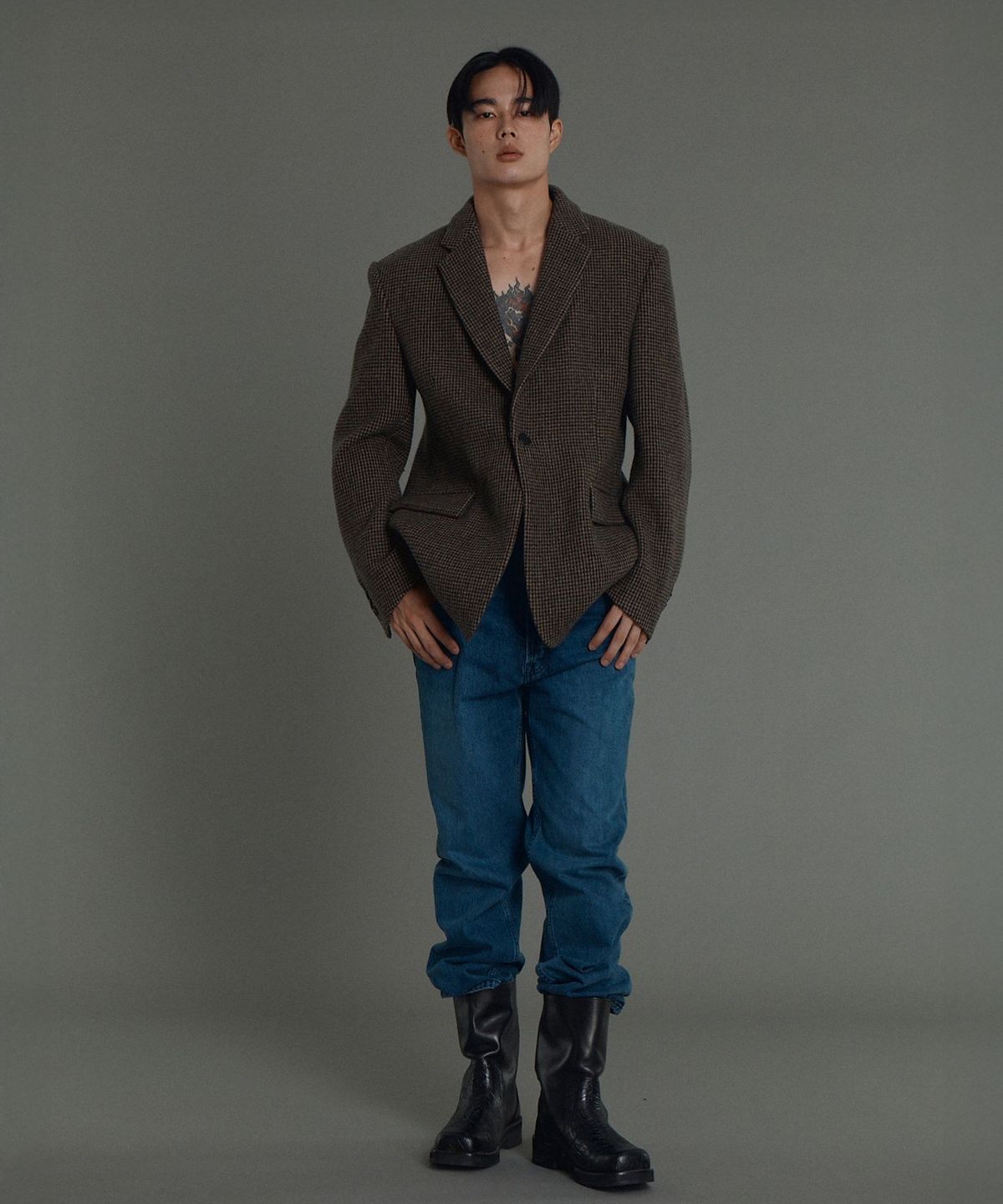 순진(SOONJEANS) 호랑지 캔톤 스트레이트 레그 팬츠 [BLUE]