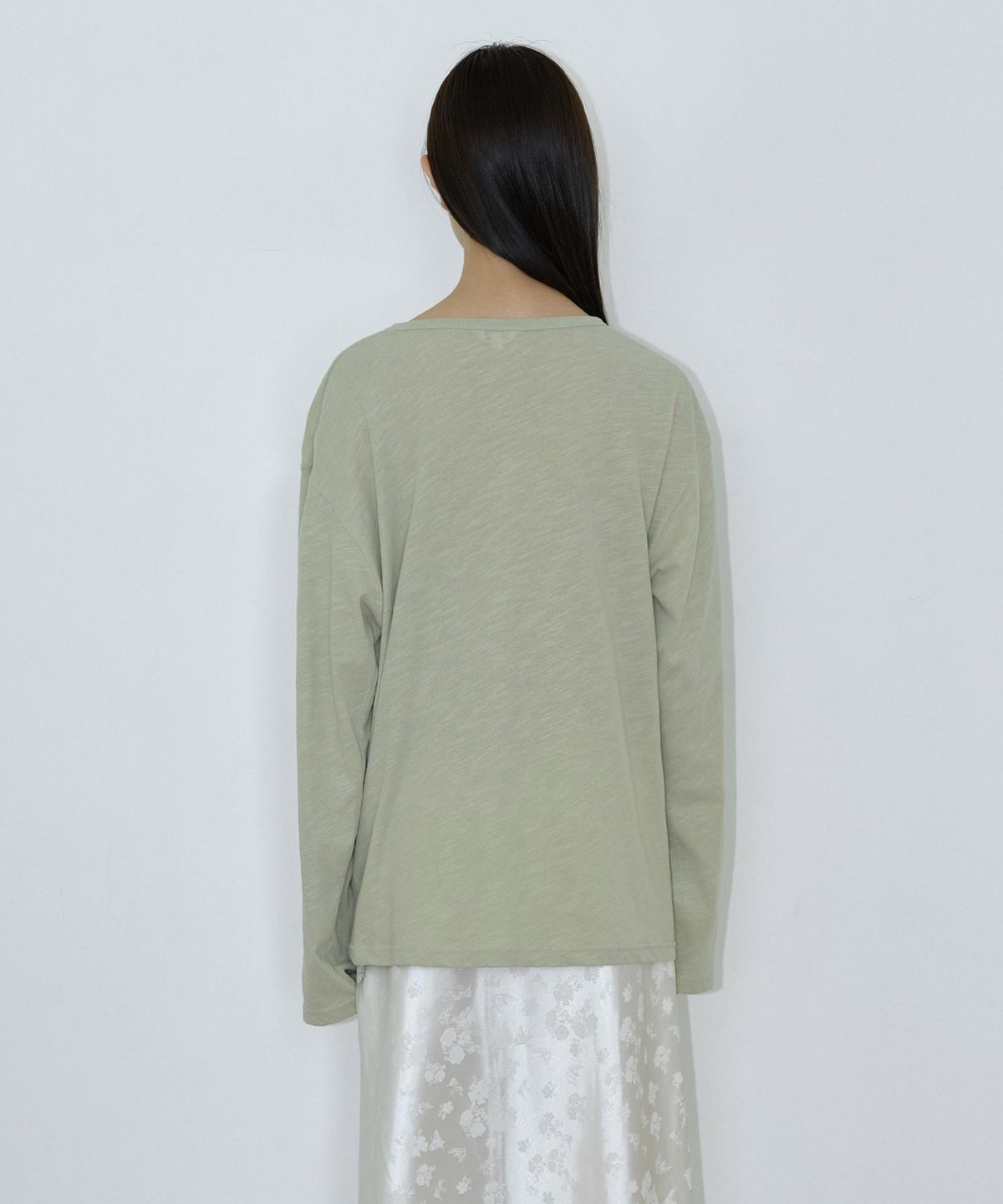 마이스(MAIS) SLUB OVERSIZED HENLEY T-SHIRT / OLIVE