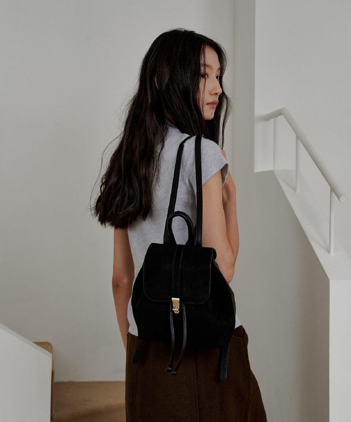 엑타(ECTAR) muko mini backpack-무코미니백팩 [스웨이드 블랙]