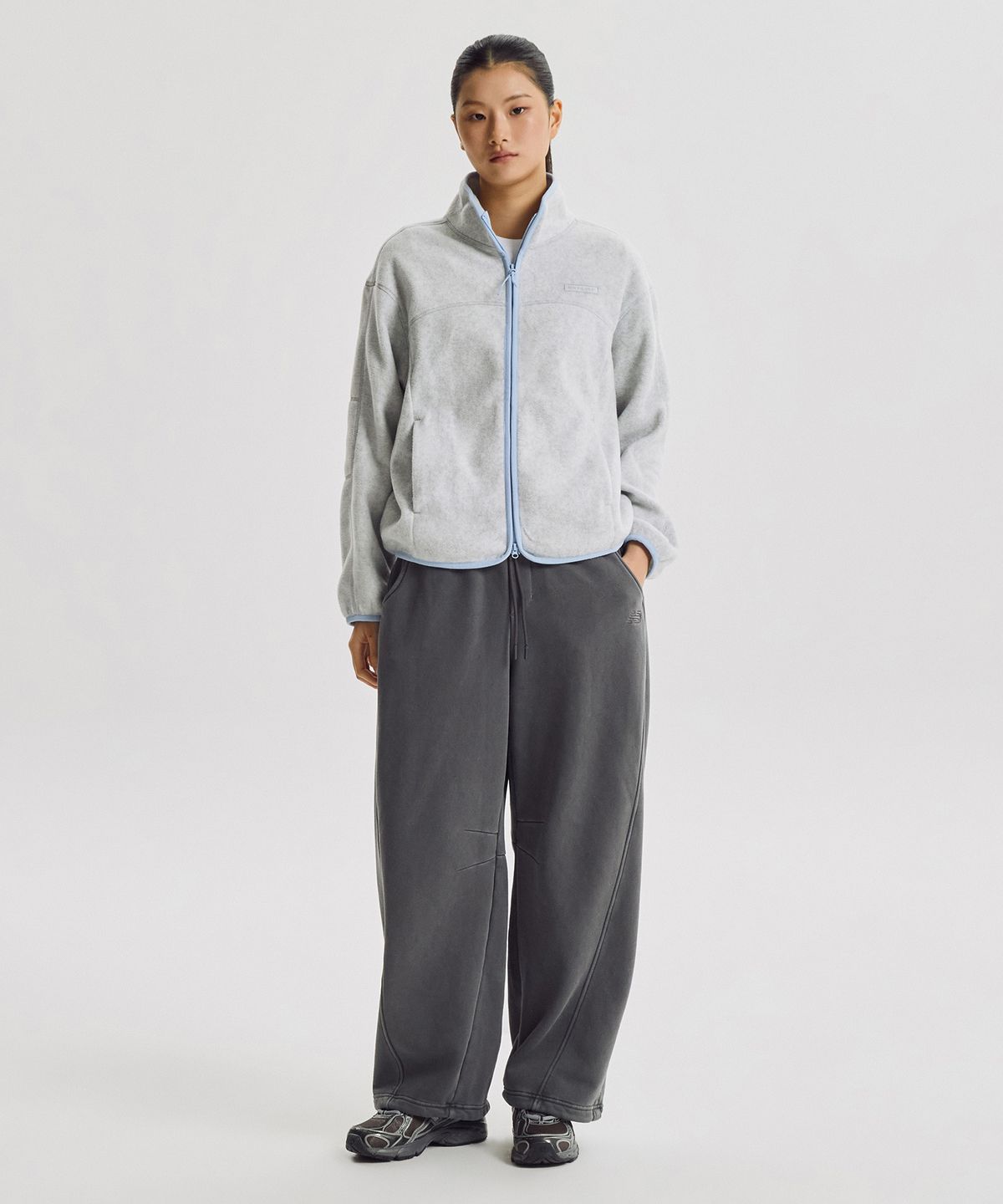 뉴발란스(NEW BALANCE) NBMDG4W932 / WOMEN 코지 플리스 스탠넥 집업 (L/GRAY)