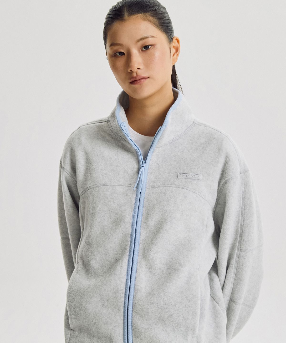 뉴발란스(NEW BALANCE) NBMDG4W932 / WOMEN 코지 플리스 스탠넥 집업 (L/GRAY)