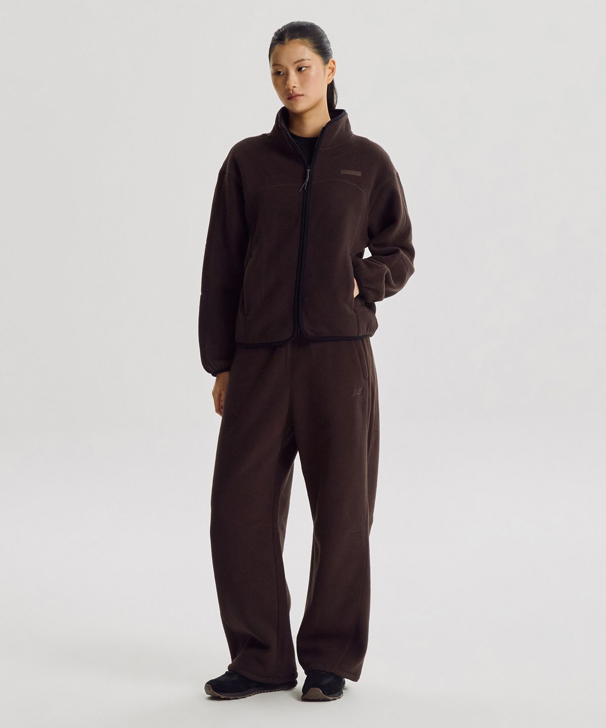 뉴발란스(NEW BALANCE) NBMDG4W932 / WOMEN 코지 플리스 스탠넥 집업 (BROWN)