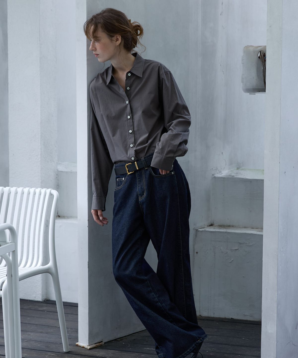 오픈도어스튜디오(OPENDOORSTUDIO) Indigo Wide Denim Indigo