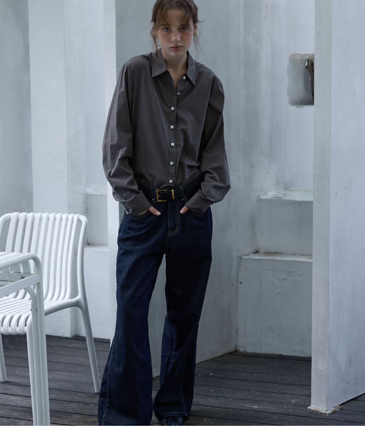 오픈도어스튜디오(OPENDOORSTUDIO) Indigo Wide Denim Indigo