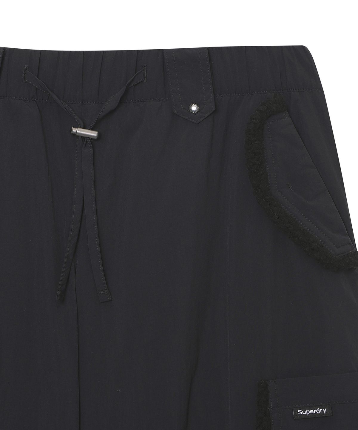 슈퍼드라이(SUPERDRY) 우먼스 포켓 플리스 트리밍 팬츠 블랙 SDFLWFQ01BLK