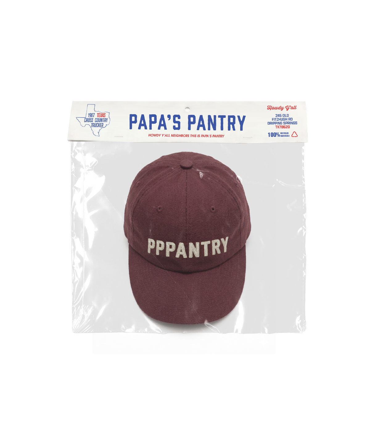 파파스팬트리(PAPA'S PANTRY) PPPANTRY 6Panel Cap_BURGUNDY