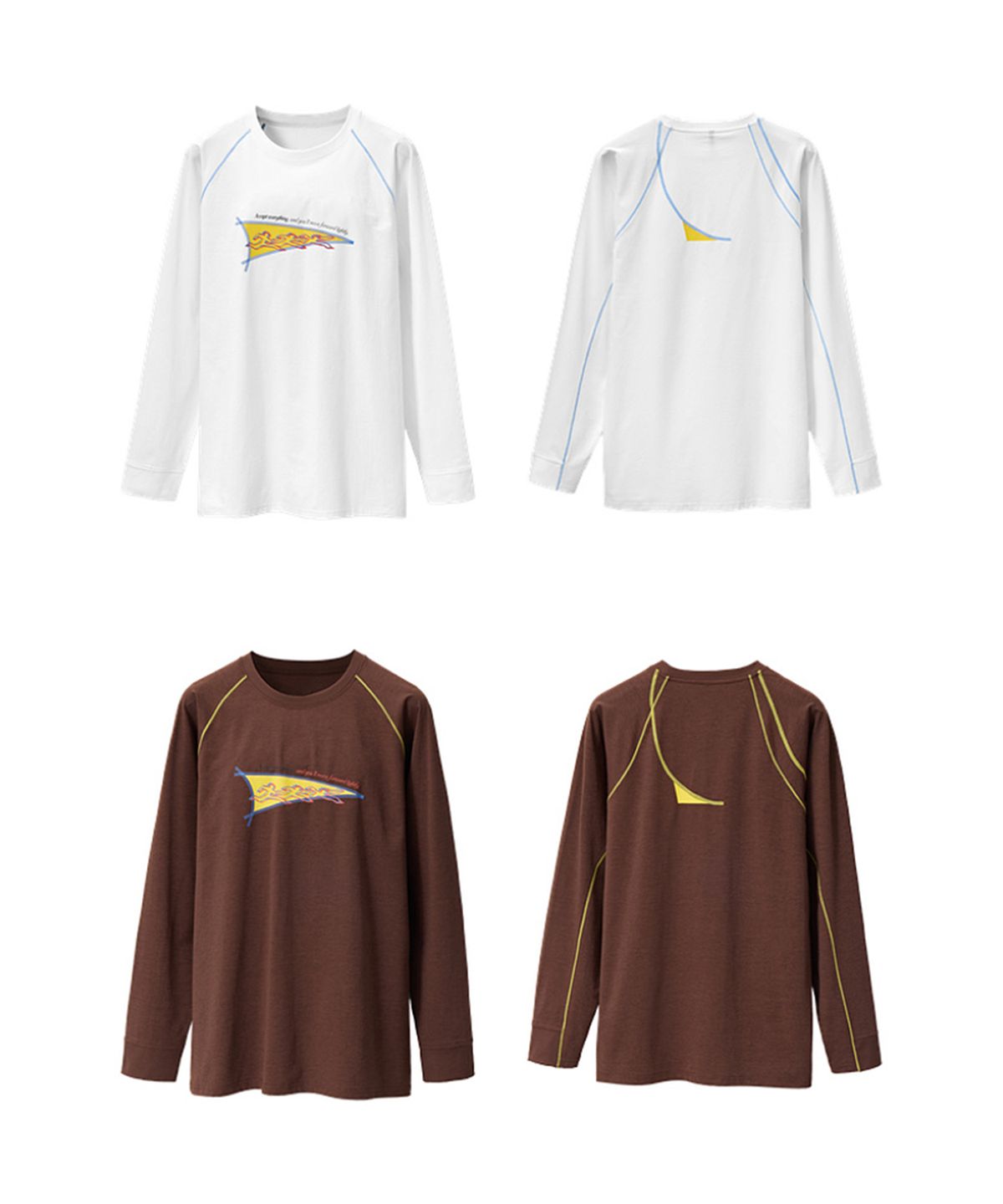 버튼서울(BUTTON SEOUL) 그래픽 래글런 파이핑 롱슬리브 (2 COLOR)