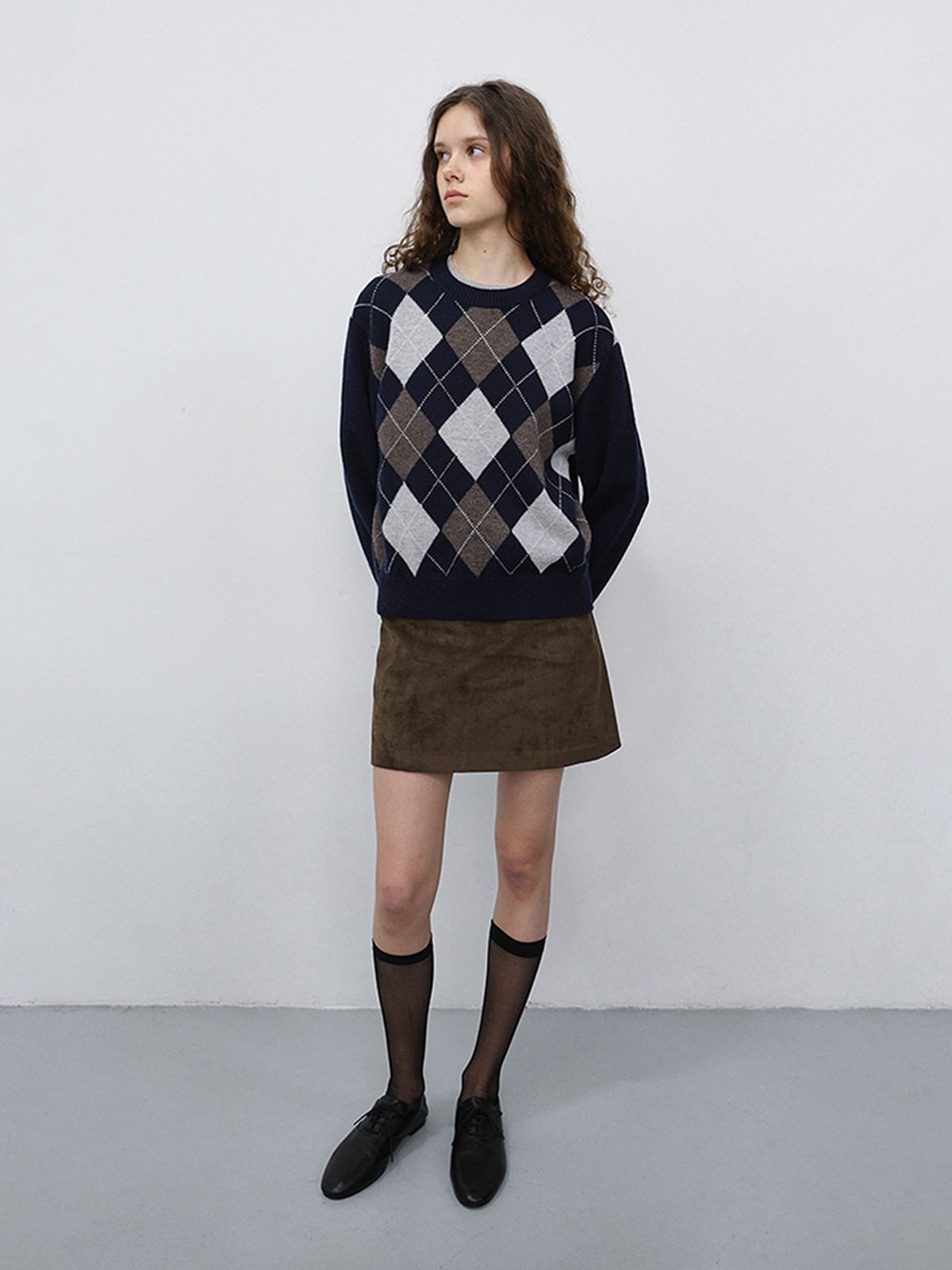 던스트(DUNST) SUEDE MINI SKIRT_UDSK6C202_ETOUPE KHAKI