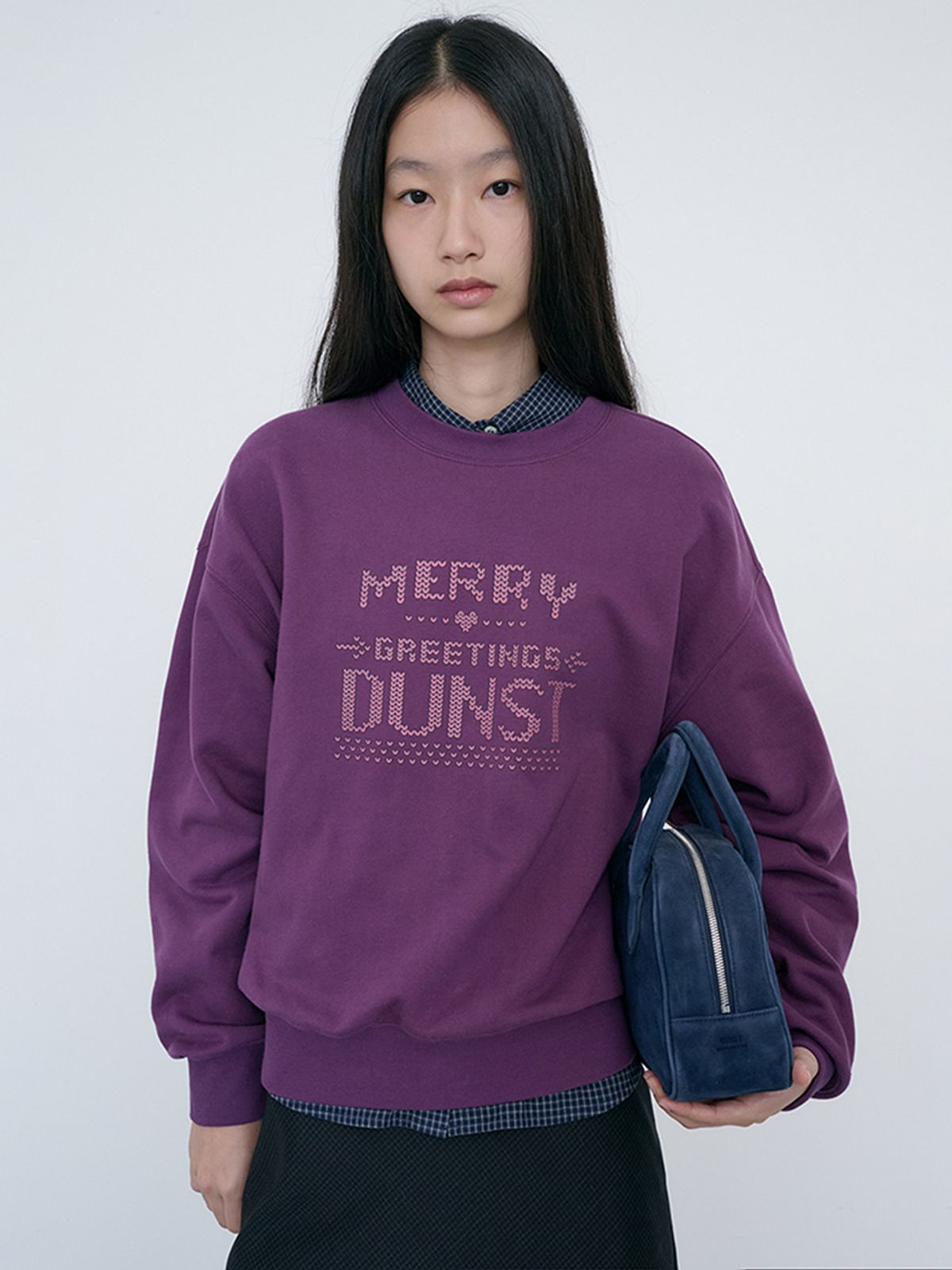 던스트(DUNST) UNISEX PIXEL SWEATSHIRT_UDTS6C113_PURPLE