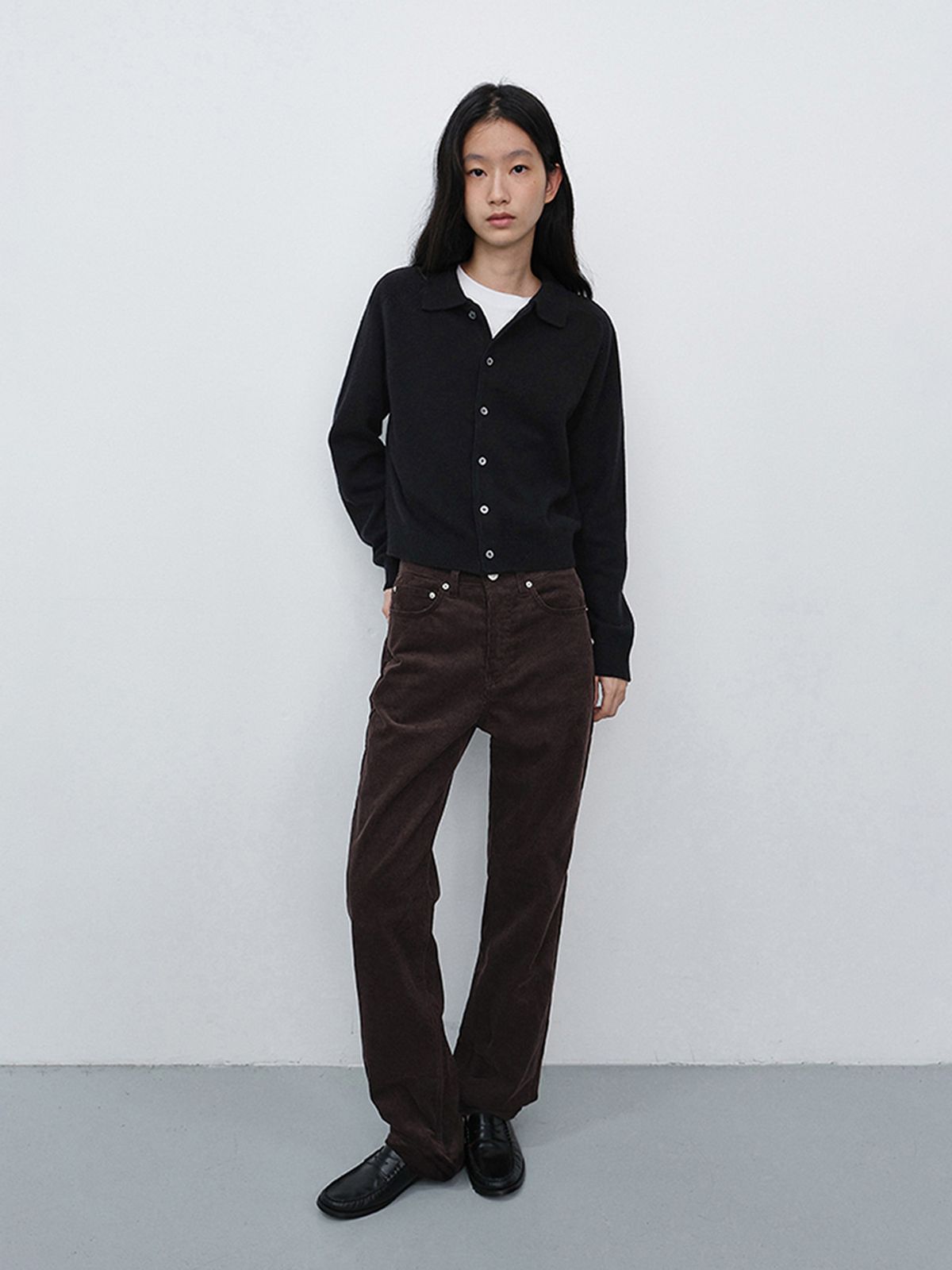 던스트(DUNST) UNISEX COLLARED KNIT CARDIGAN_UDSW6C102_BLACK