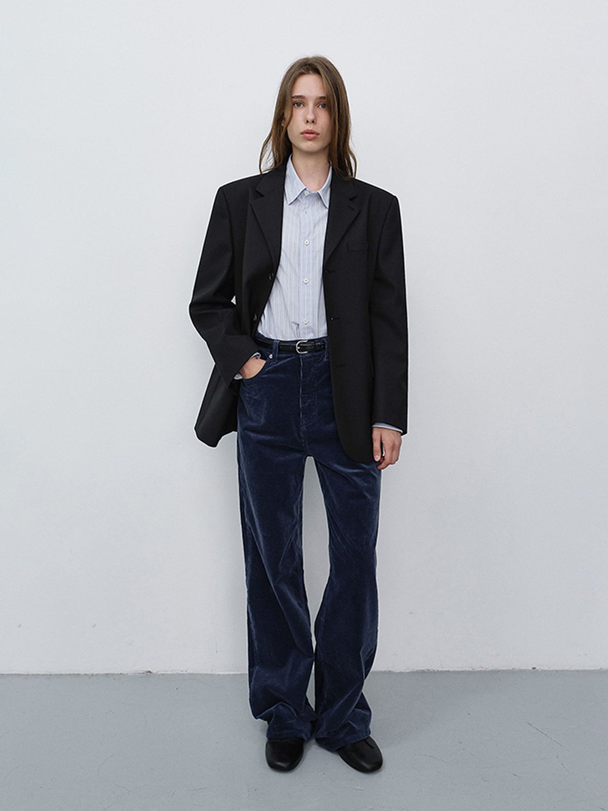 던스트(DUNST) UNISEX CLASSIC 3 BUTTON WOOL BLAZER_UDJA6C106_BLACK