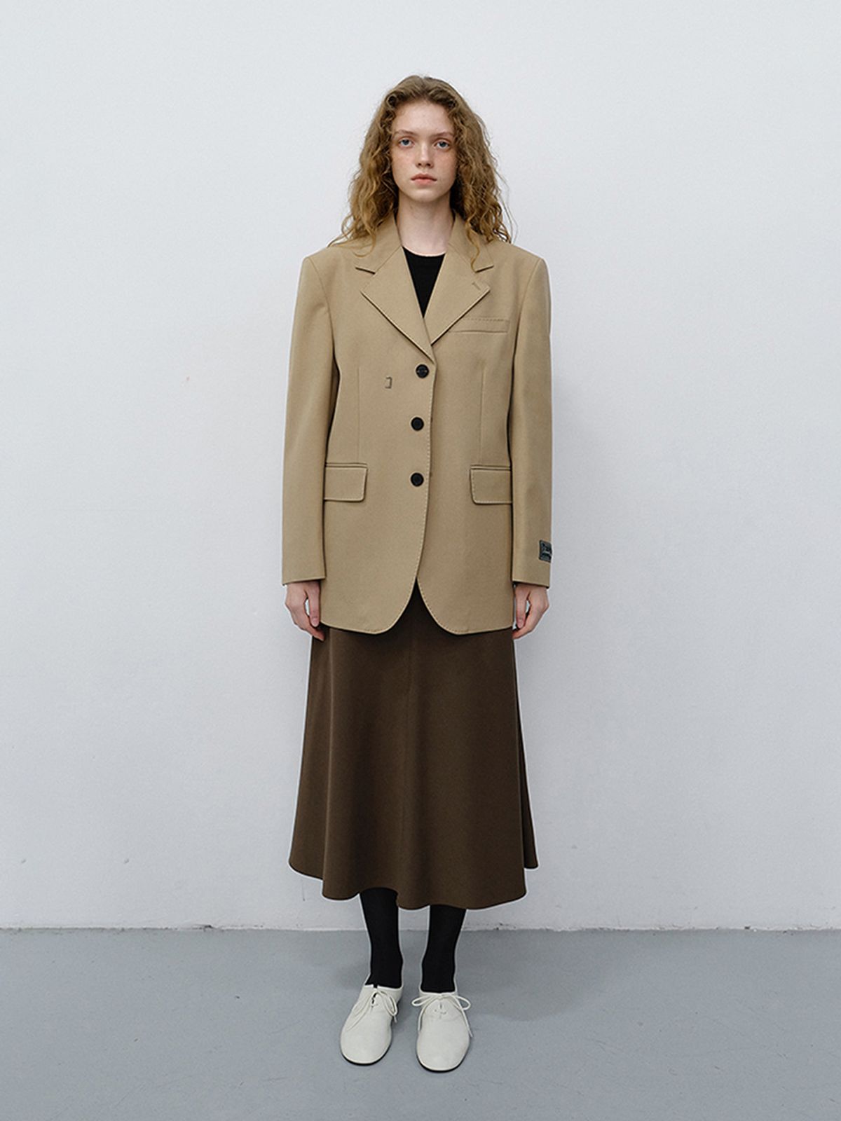 던스트(DUNST) UNISEX REFINED MASCULINE WOOL BLAZER_UDJA6C105_CARAMEL BEIGE