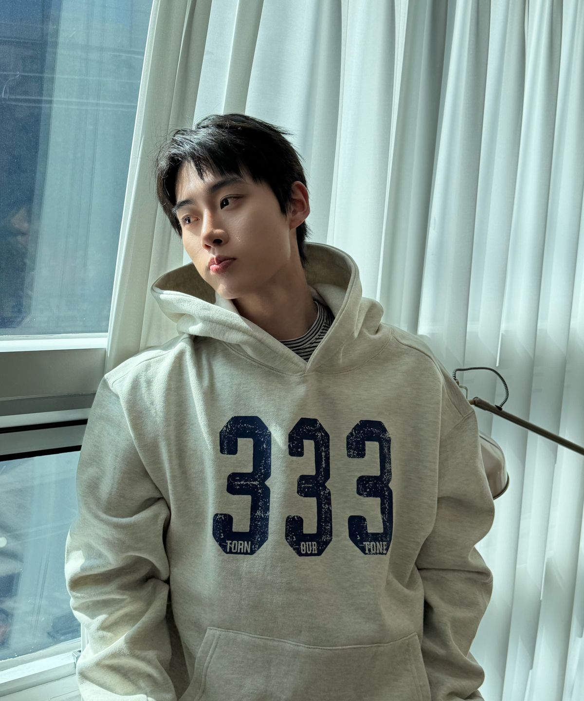 아모우(AMOU) [기모] 333 Hoodie OATMEAL
