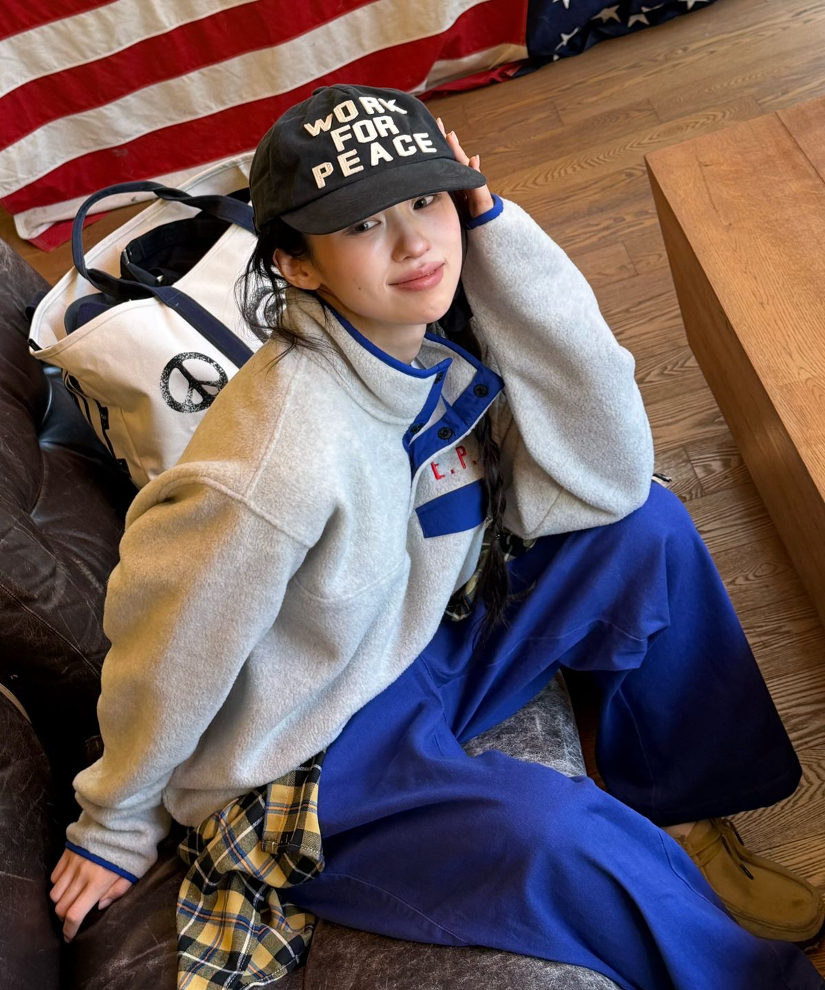 아모우(AMOU) AMOU Polar Fleece Anorak CREAM