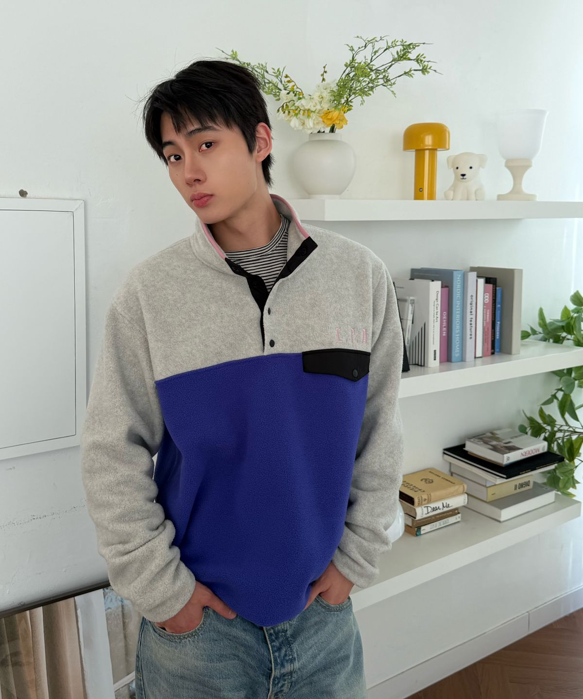 아모우(AMOU) AMOU Polar Fleece Anorak BLUE