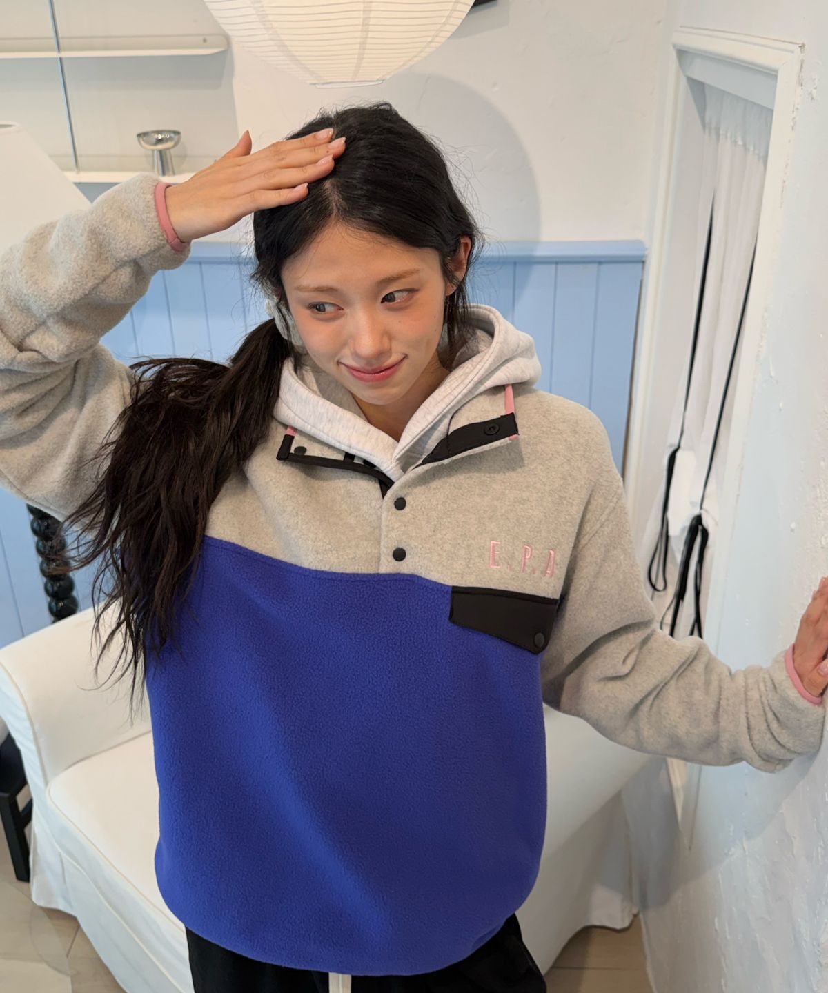 아모우(AMOU) AMOU Polar Fleece Anorak BLUE