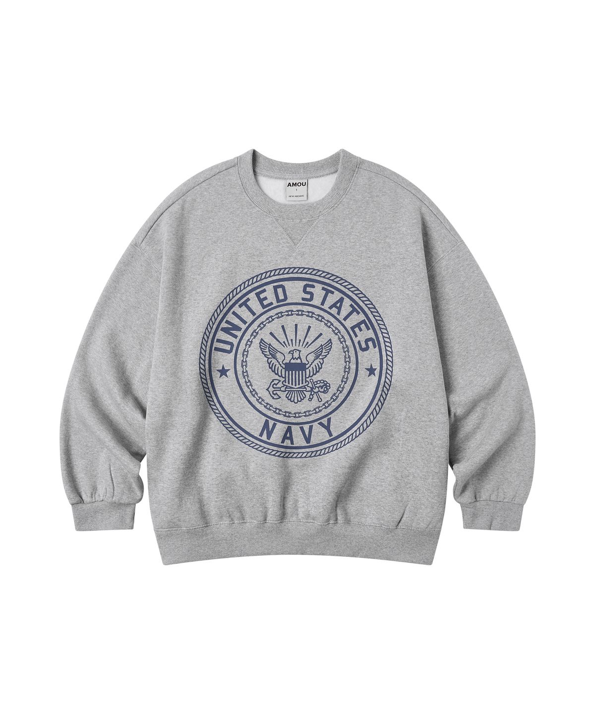 아모우(AMOU) [기모] US NAVY Sweat Shirts GRAY