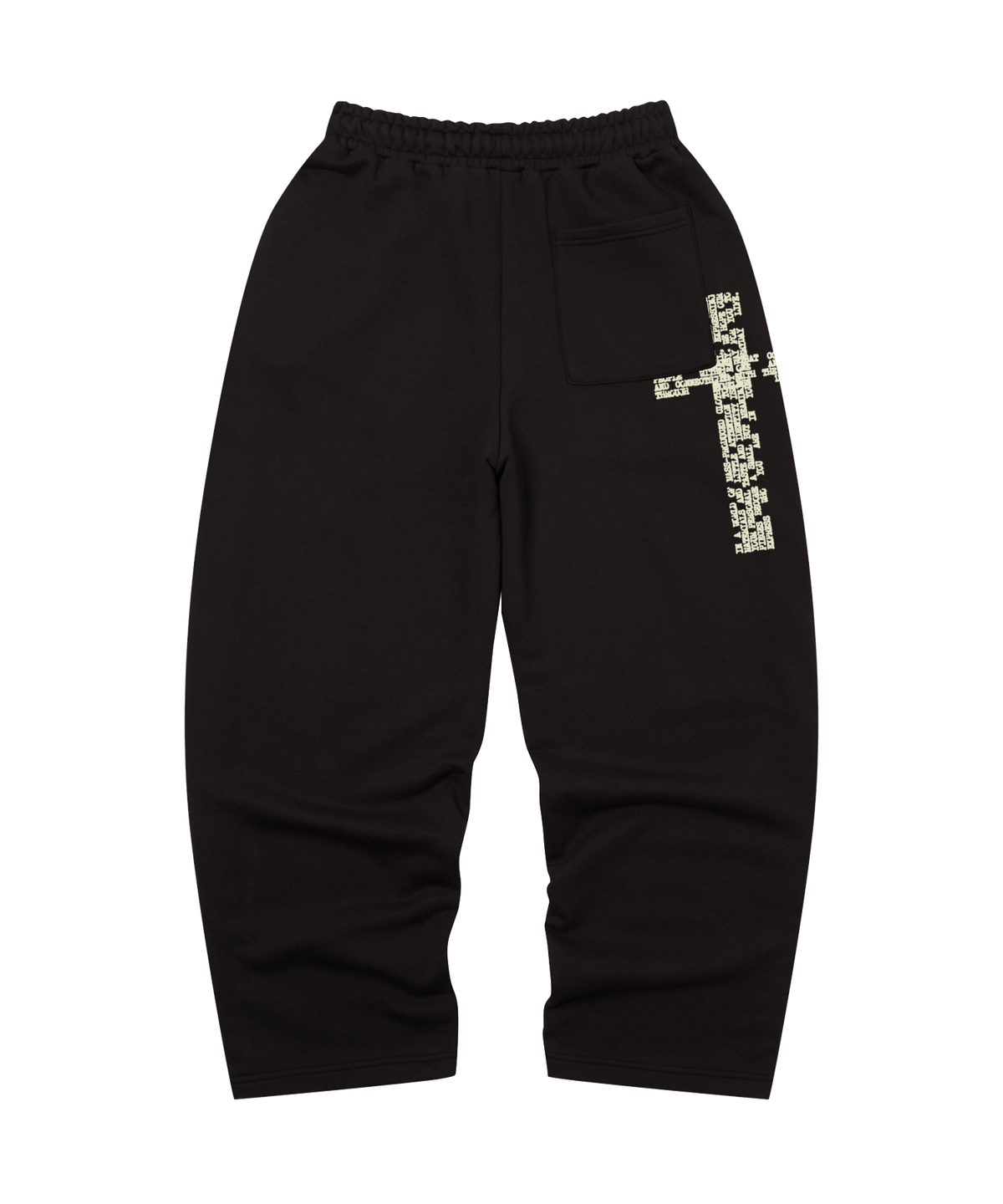 아모우(AMOU) [기모] BIG Cross One Tuck Sweat pants BLACK