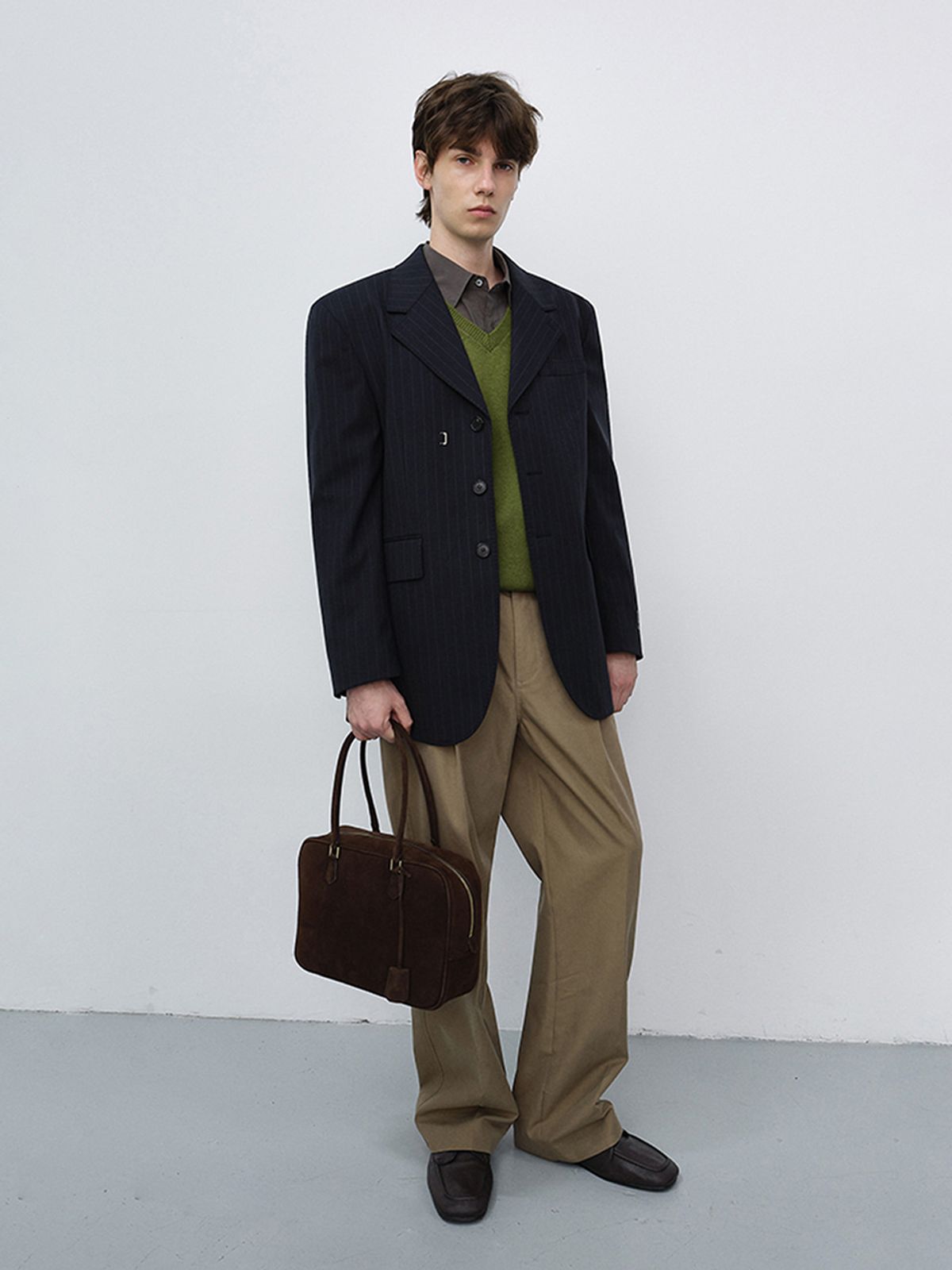 던스트 포 맨(DUNST FOR MEN) UNISEX REFINED MASCULINE WOOL BLAZER_UDJA6C105_NAVY STRIPE