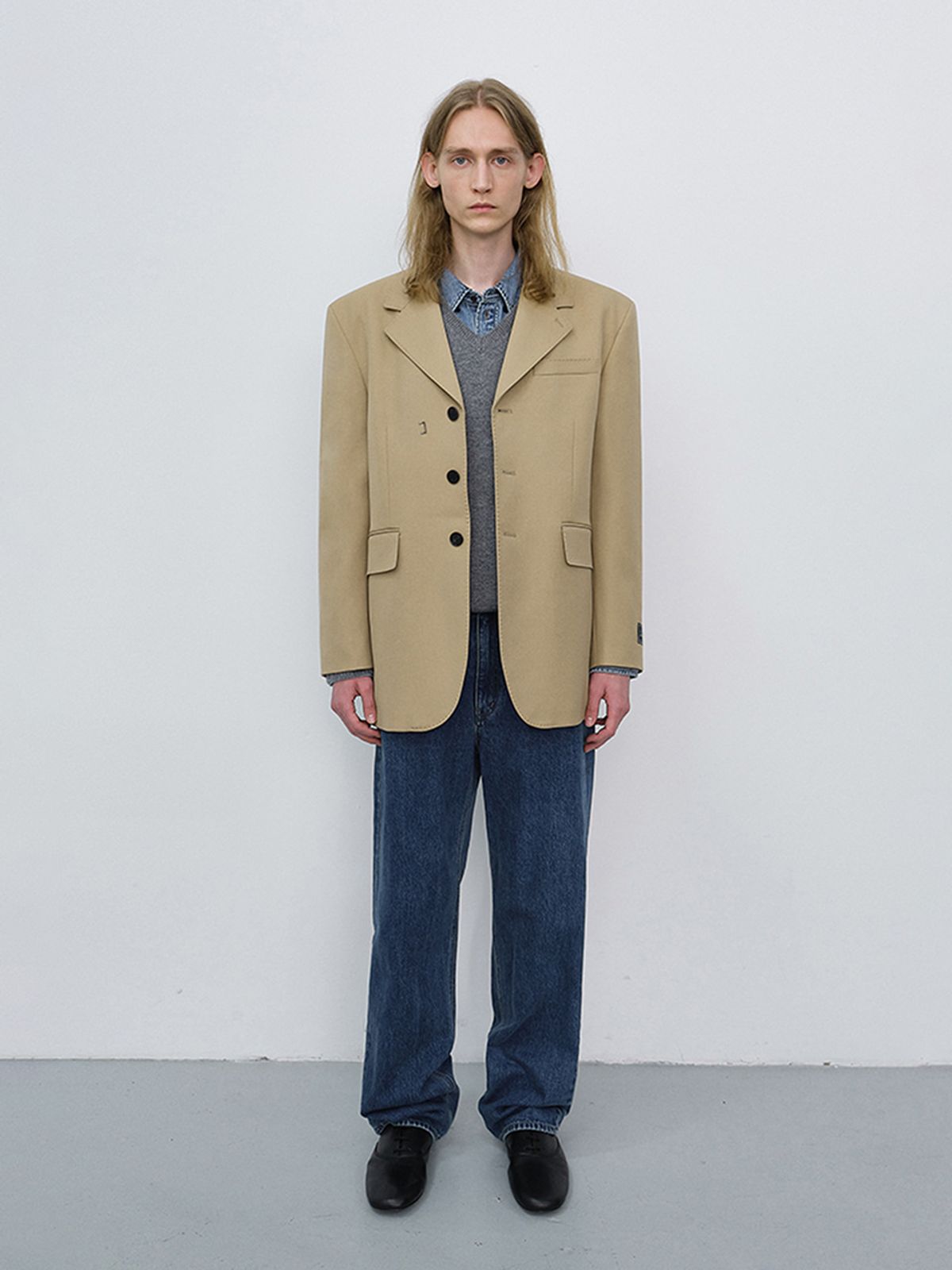 던스트 포 맨(DUNST FOR MEN) UNISEX REFINED MASCULINE WOOL BLAZER_UDJA6C105_CARAMEL BEIGE