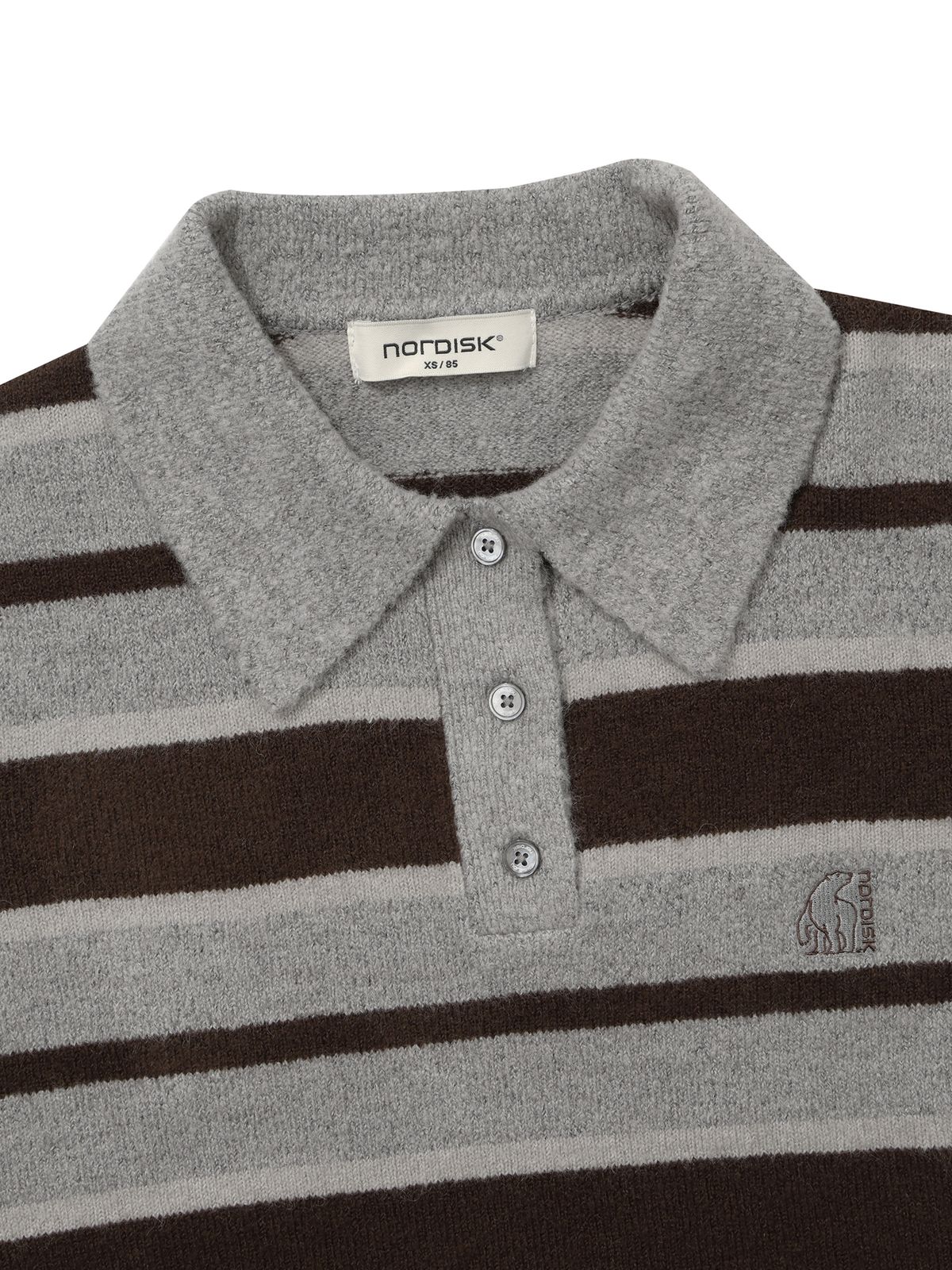 노르디스크(NORDISK) [비메이트] 스트라이프 카라넥 스웨터 - W_MELANGE DARK GREY OWW26K04ZJ