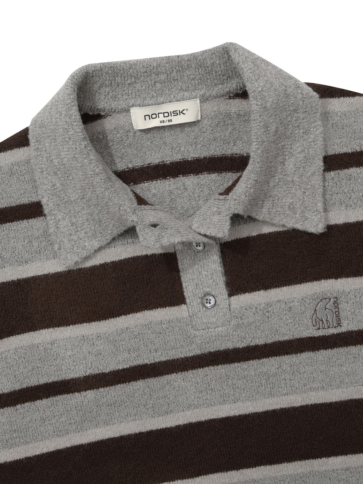 노르디스크(NORDISK) [비메이트] 스트라이프 카라넥 스웨터 - W_MELANGE DARK GREY OWW26K04ZJ