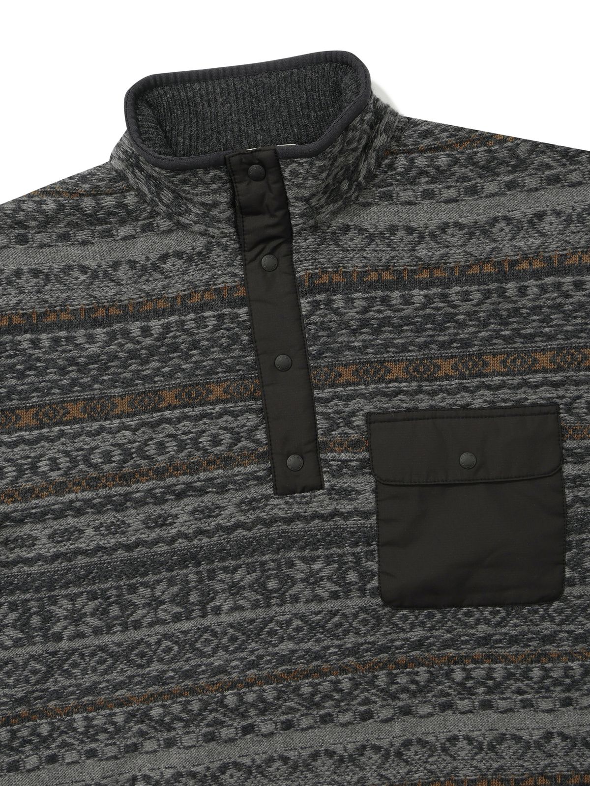 노르디스크(NORDISK) 버튼넥 자가드 스웨터 - M_MELANGE DARK GREY OMW26K05ZJ