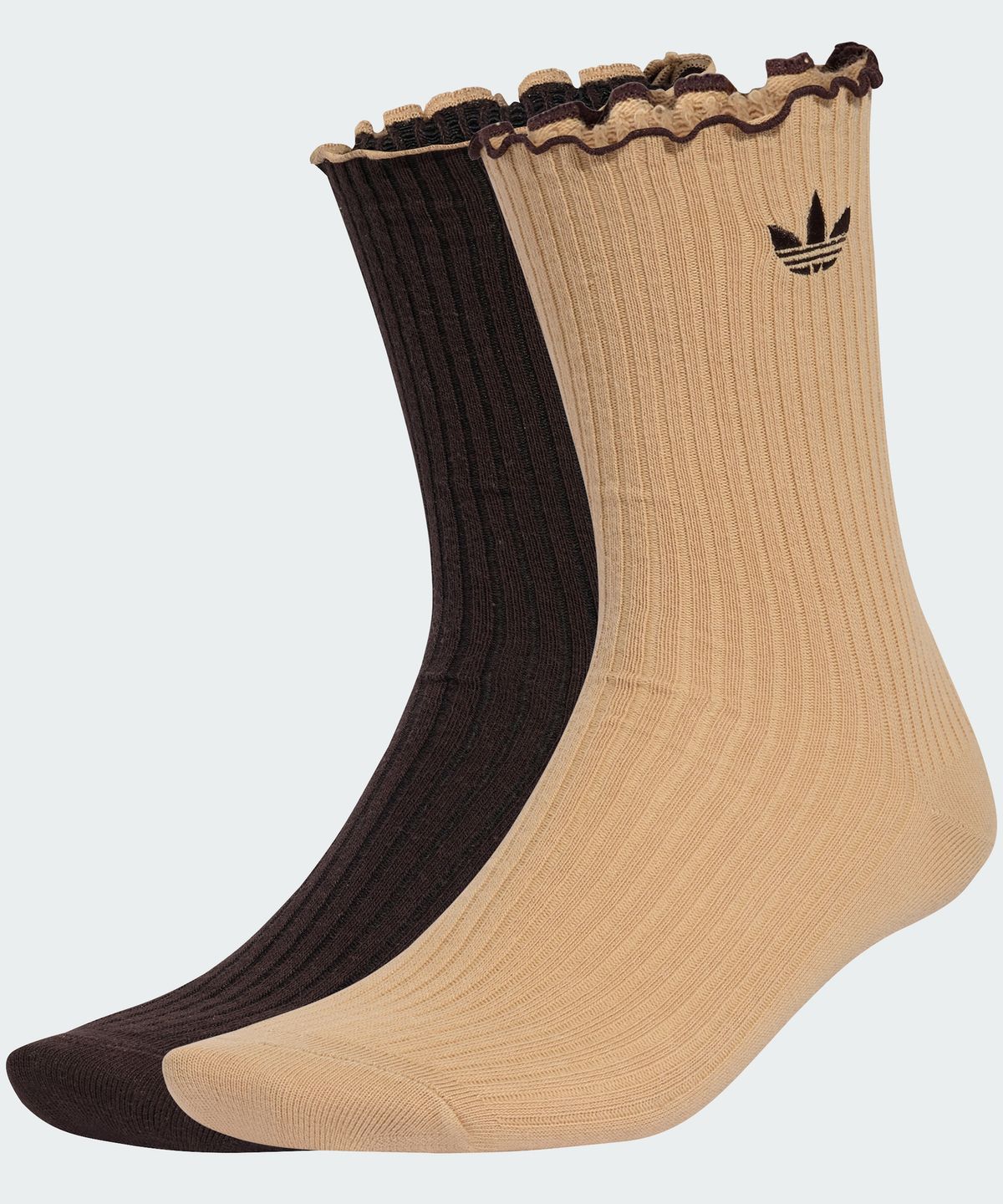 아디다스(ADIDAS) 러플 크루 삭스 2켤레 - 매직베이지:아우라커피 / KR4220