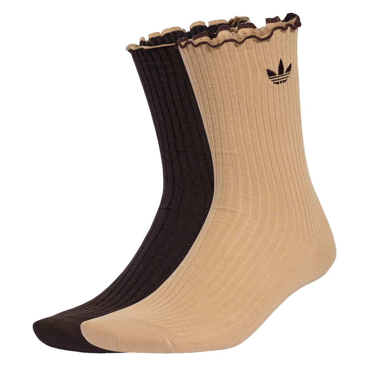 아디다스(ADIDAS) 러플 크루 삭스 2켤레 - 매직베이지:아우라커피 / KR4220
