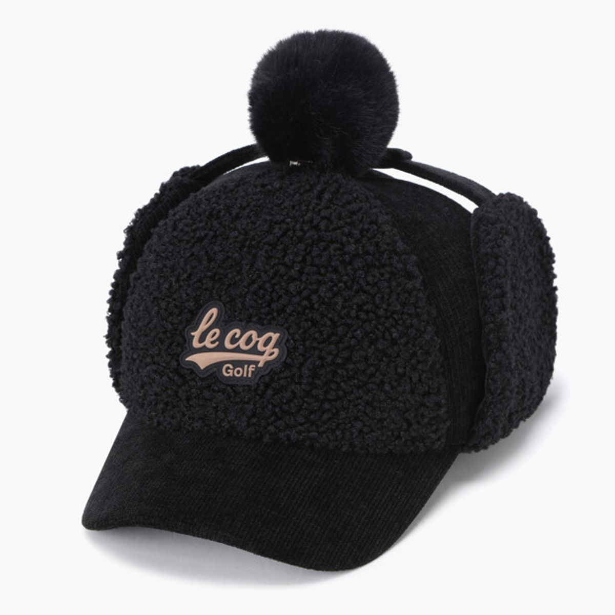 르꼬끄 골프(LECOQ GOLF) 여성 부클 귀도리 볼캡 _BLCK GR422LCPO2